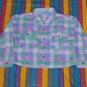 O'neill Colleen Fleece Crop Jacket Caribbean Blue Flannel Cropped